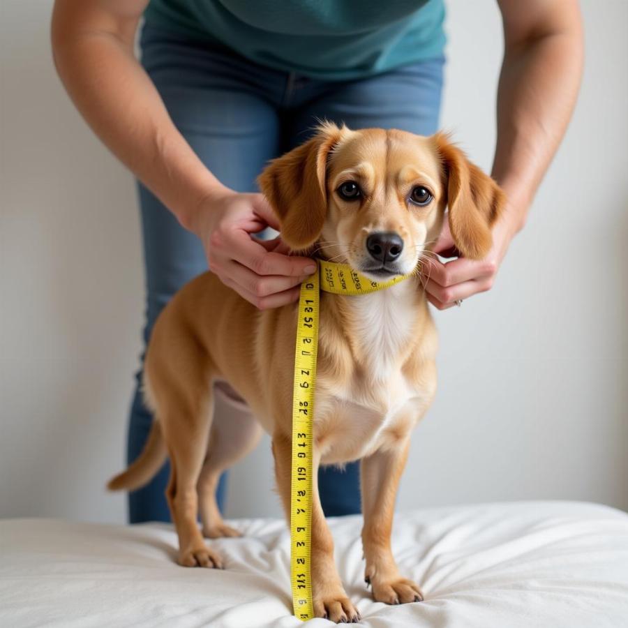 Measuring a Small Dog for a Diaper