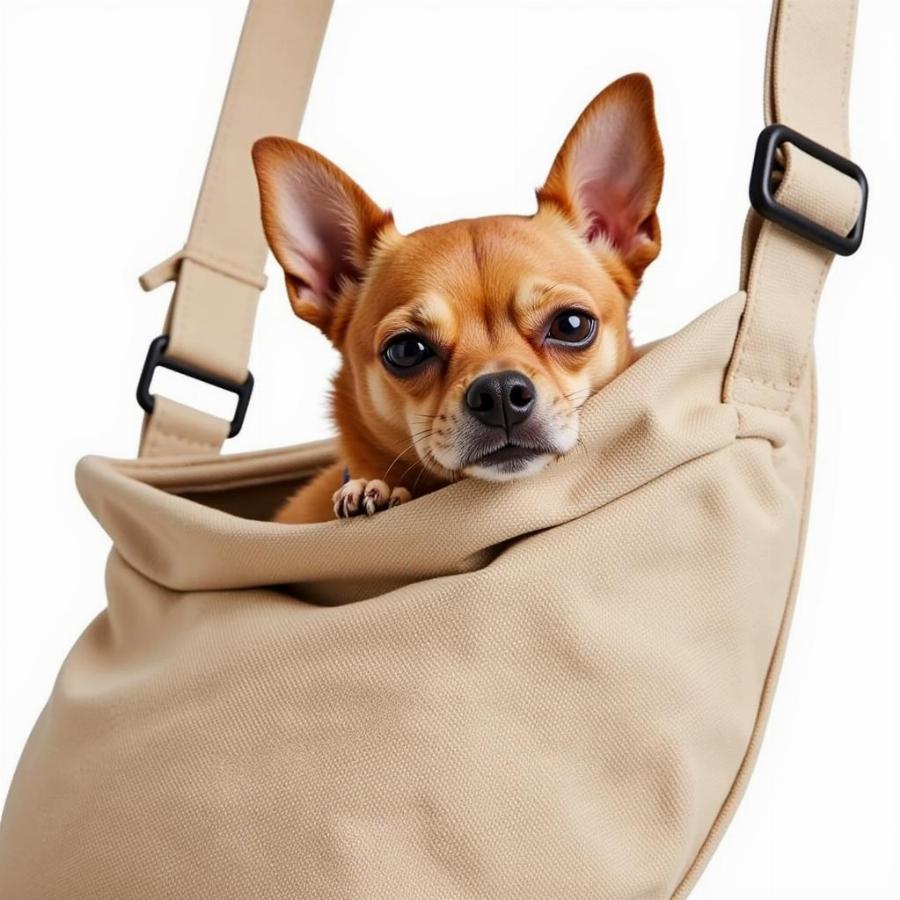 Small Dog in Sling Carrier