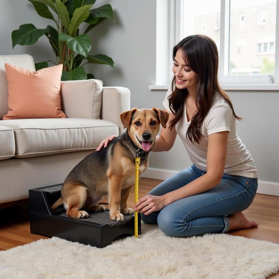 Measuring a Small Dog for Pet Steps