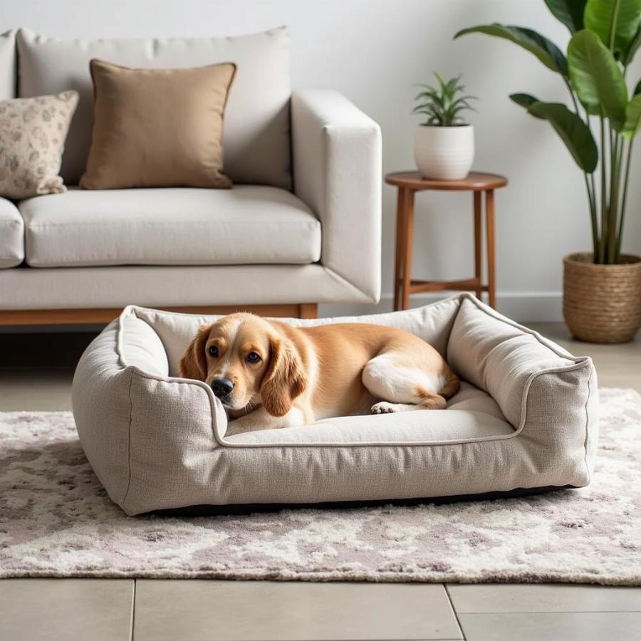 Dog Bed Blending with Living Room Decor