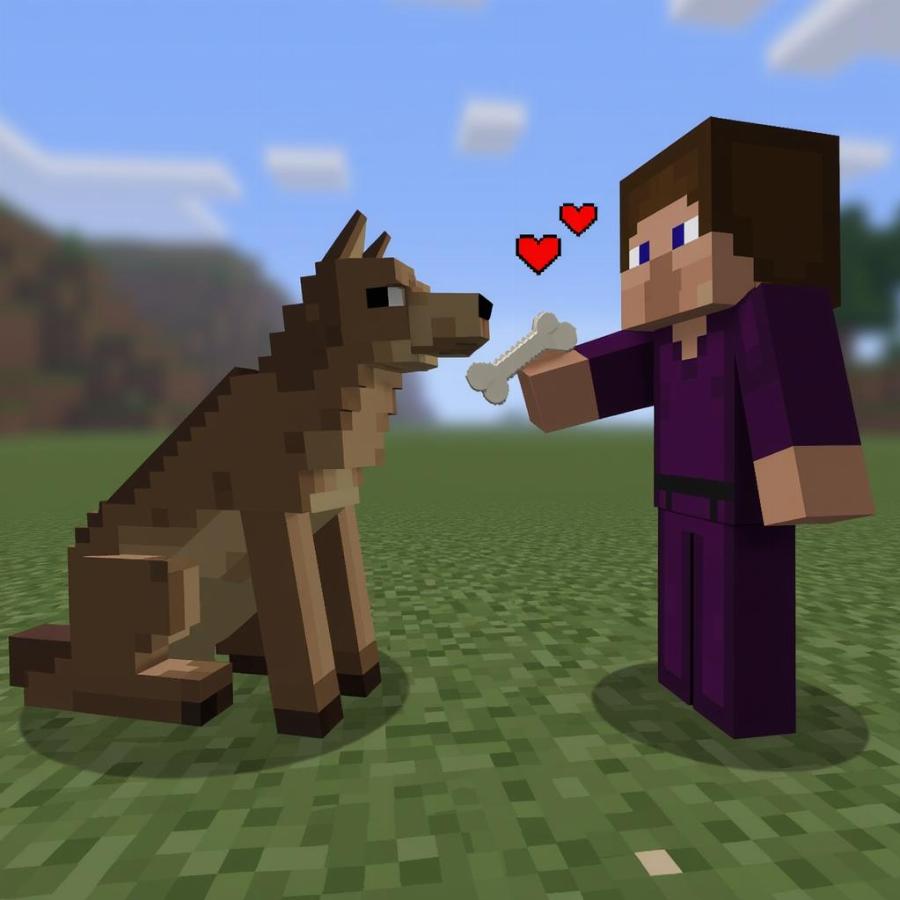 Taming a Minecraft Wolf