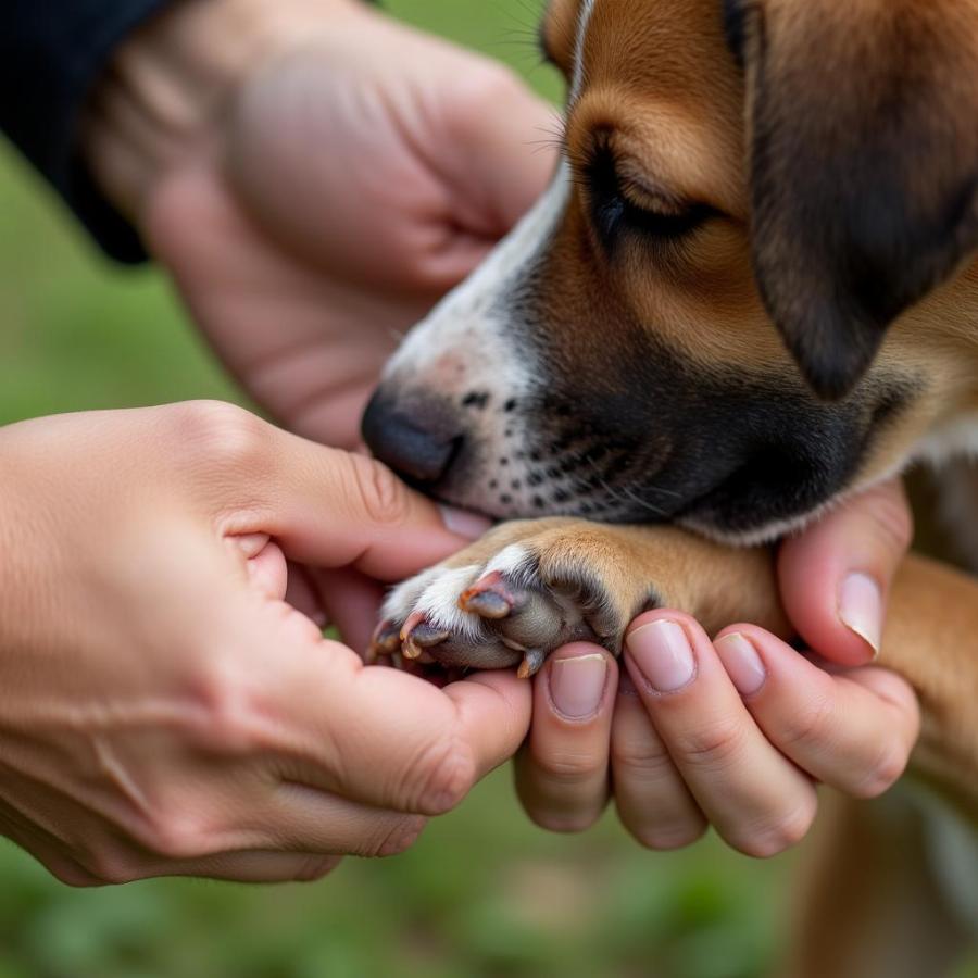 Treating a Cut on a Dog's Paw