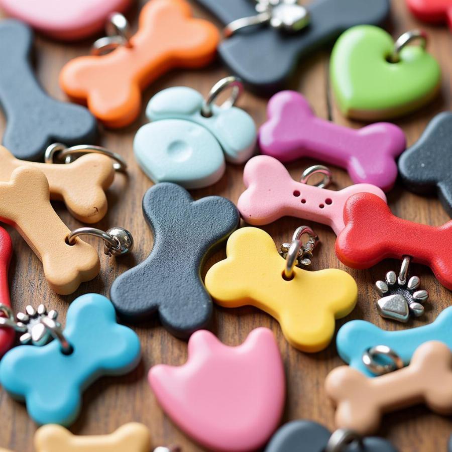 Colorful Dog Tags with Unique Shapes