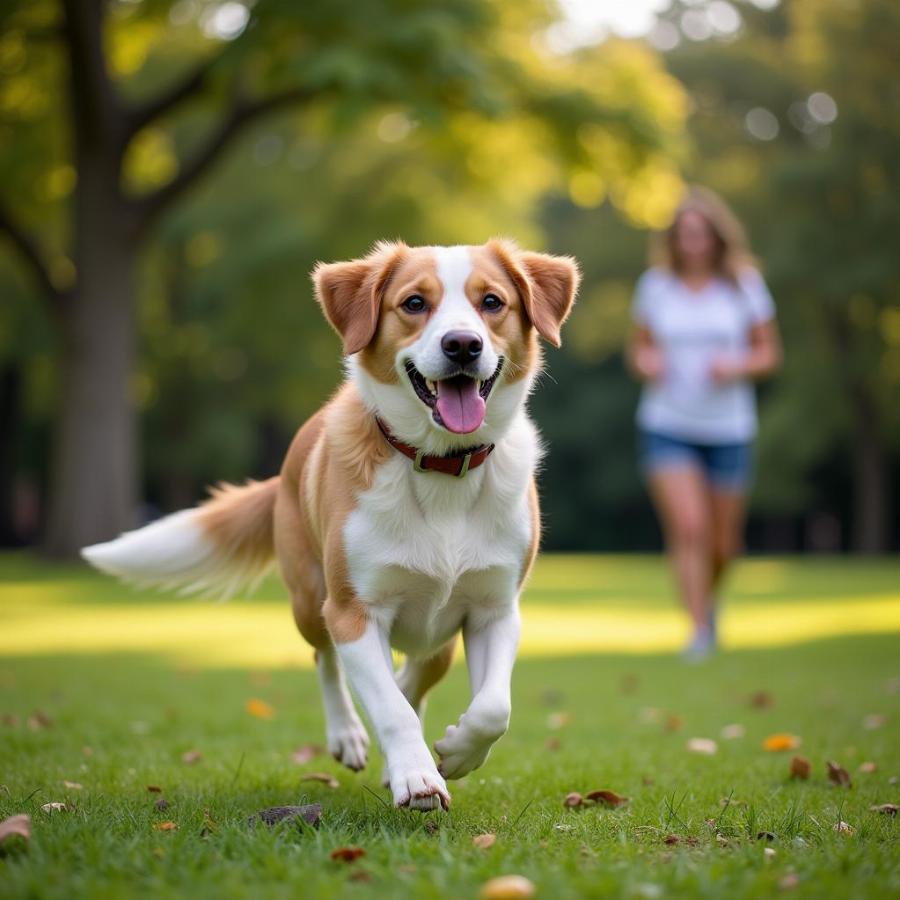 Dog Enjoying Off-Leash Freedom in a Park