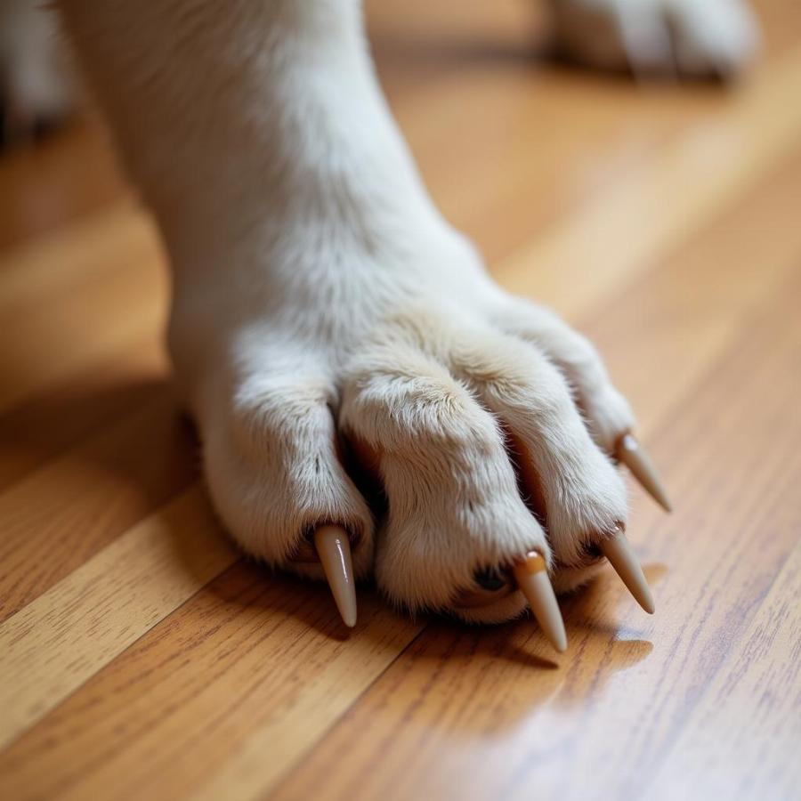 Dog paw with vaseline applied