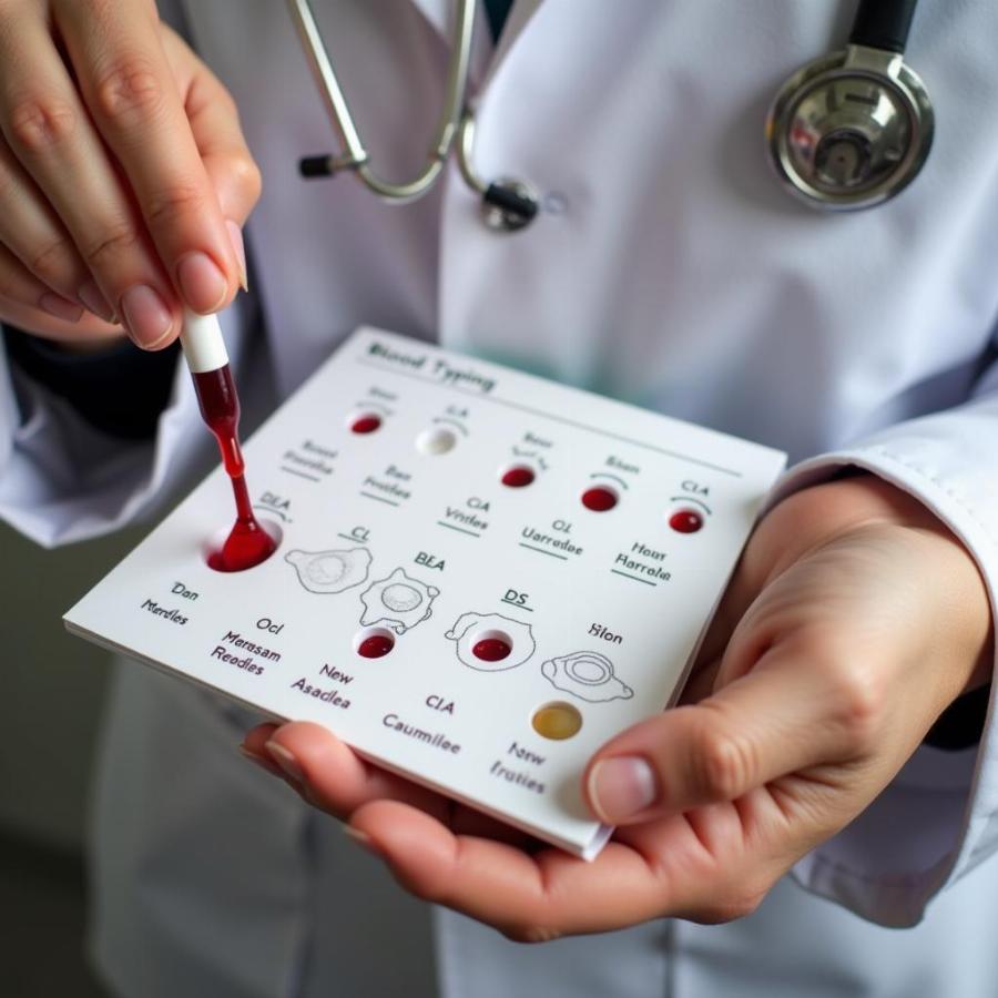 Veterinarian Performing Canine Blood Typing Test