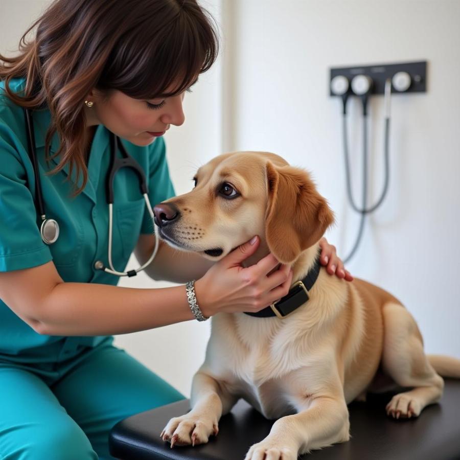 Veterinarian Examining a Dog for Melatonin Use