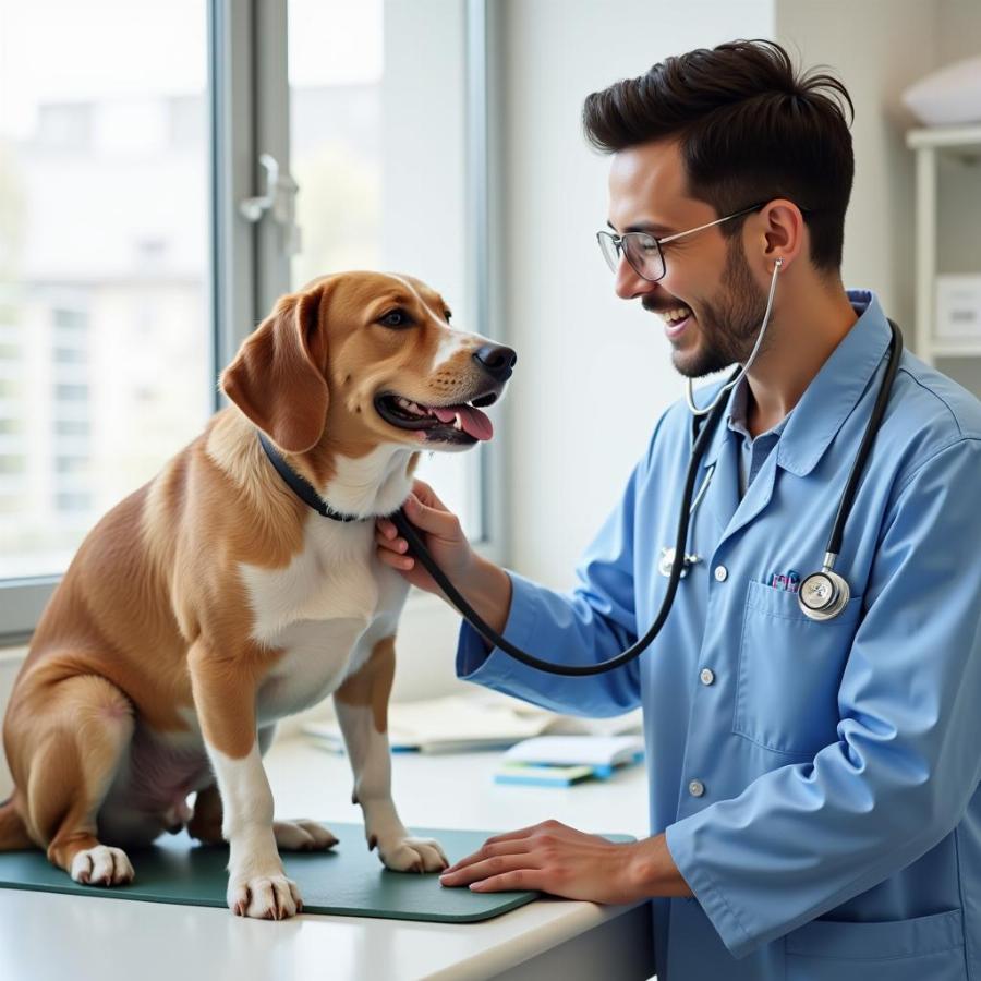 Veterinarian Examining Dog