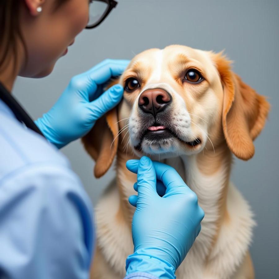 Veterinarian Examining a Dog's Anal Glands