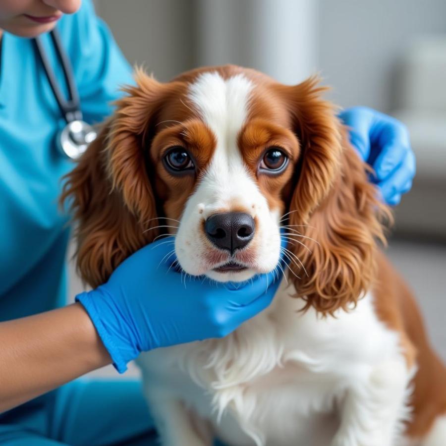 Veterinarian Examining a Dog's Anal Glands