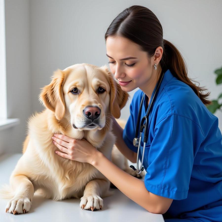 Veterinarian Conducting a Dog Checkup