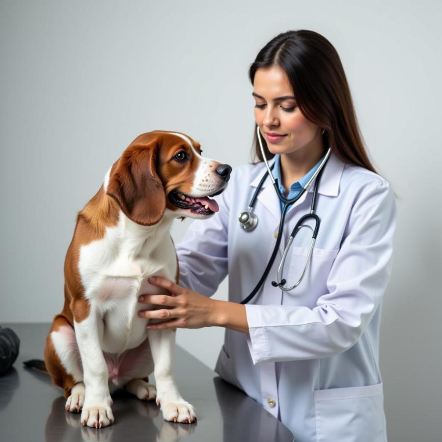 Veterinarian Examining a Dog