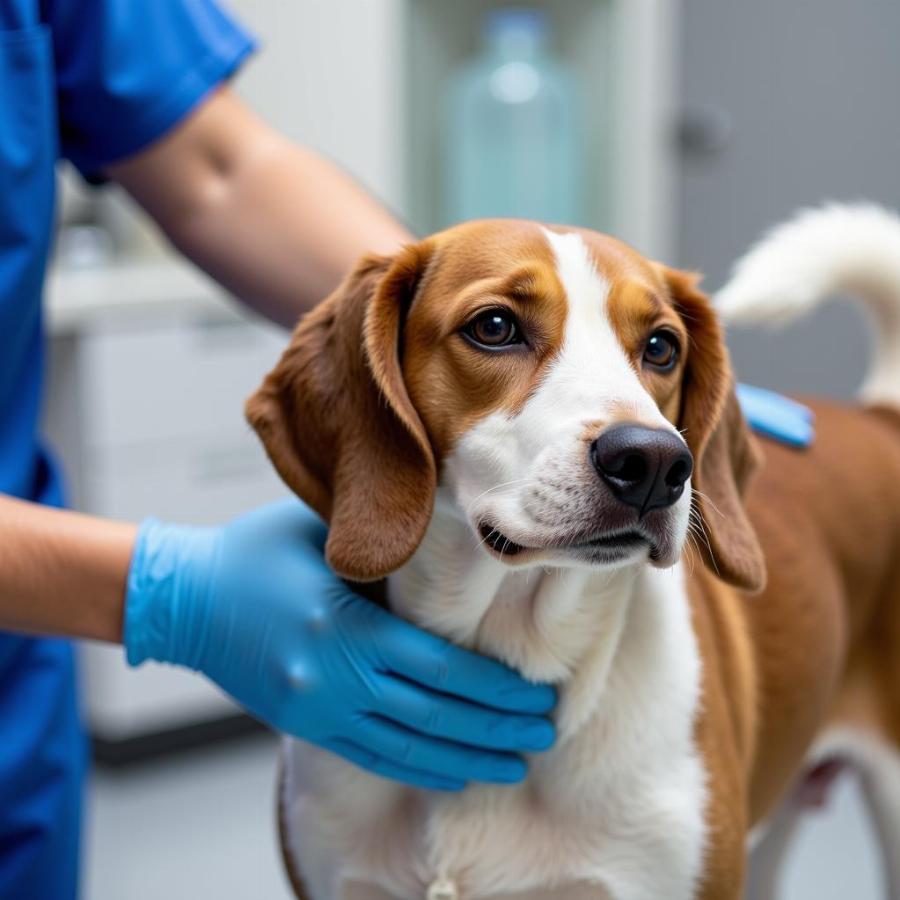 Veterinarian Examining Dog