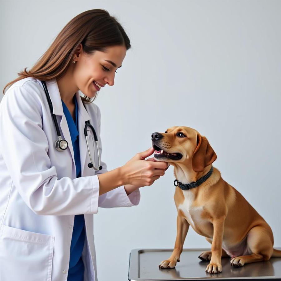 Veterinarian Examining Dog