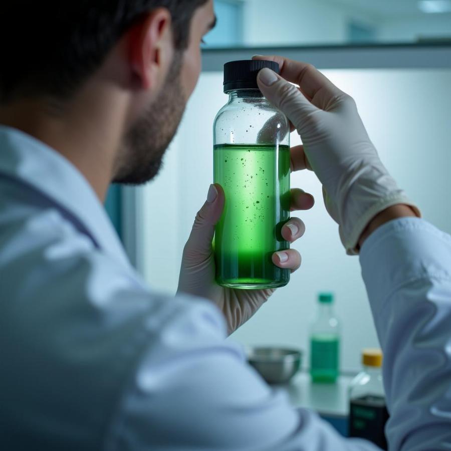 Veterinarian Examining a Dog Urine Sample