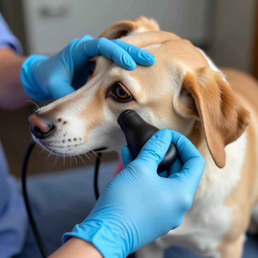 Veterinarian Examining Dog's Ear