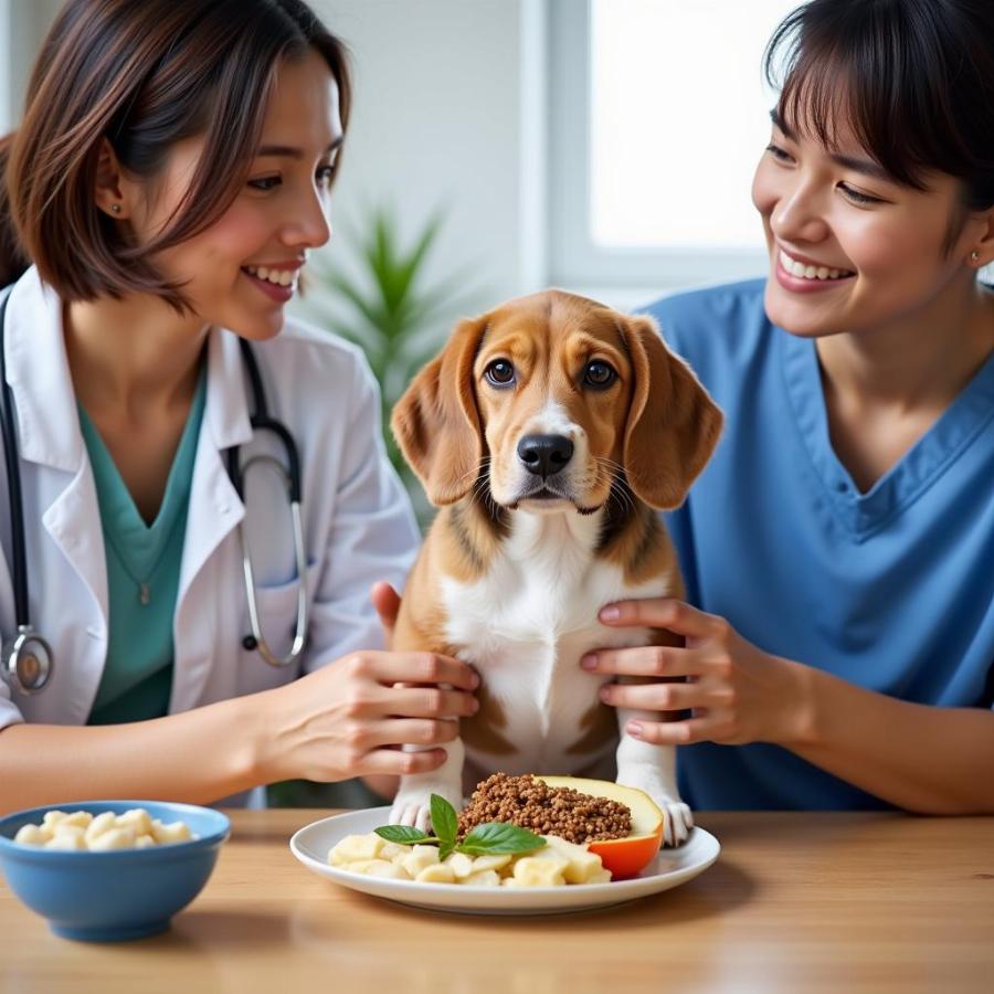 Veterinarian Providing Personalized Dietary Advice for a Puppy