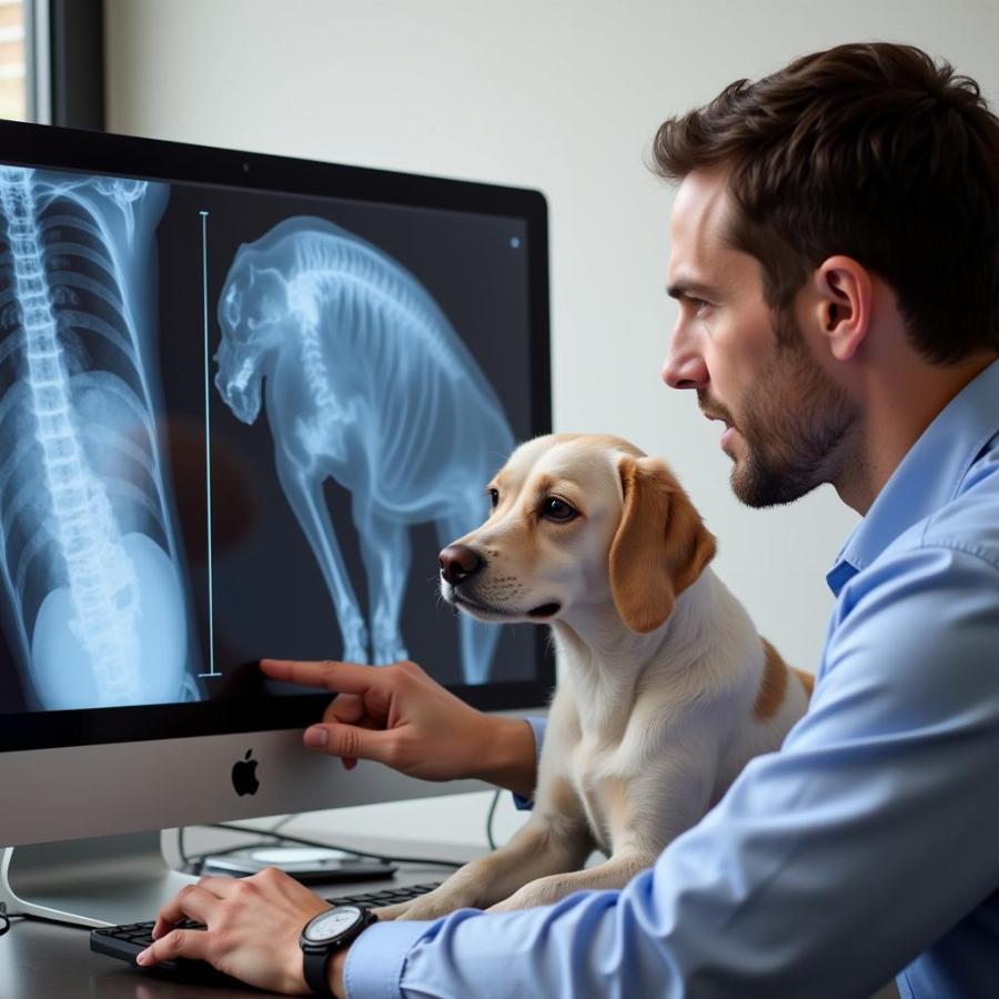 Veterinarian Explaining X-ray