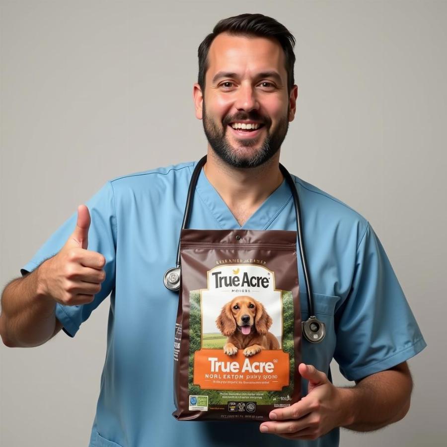 Veterinarian recommending True Acre dog food