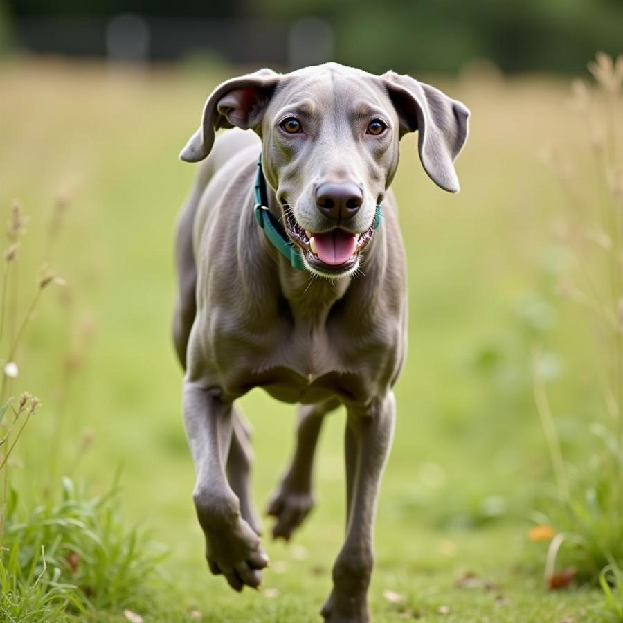 Weimaraner Running