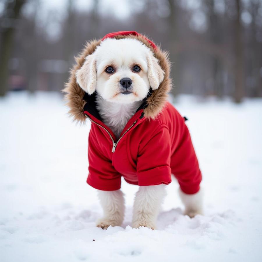 Dog in Winter Coat