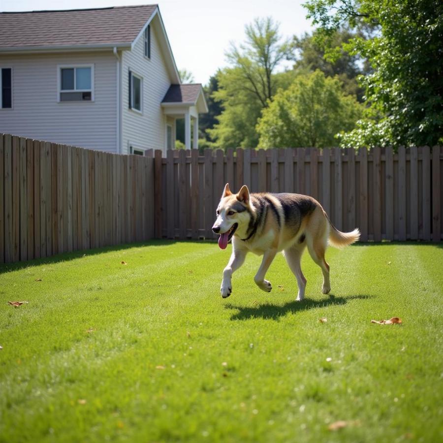 Wolf Dog in a Secure Enclosure