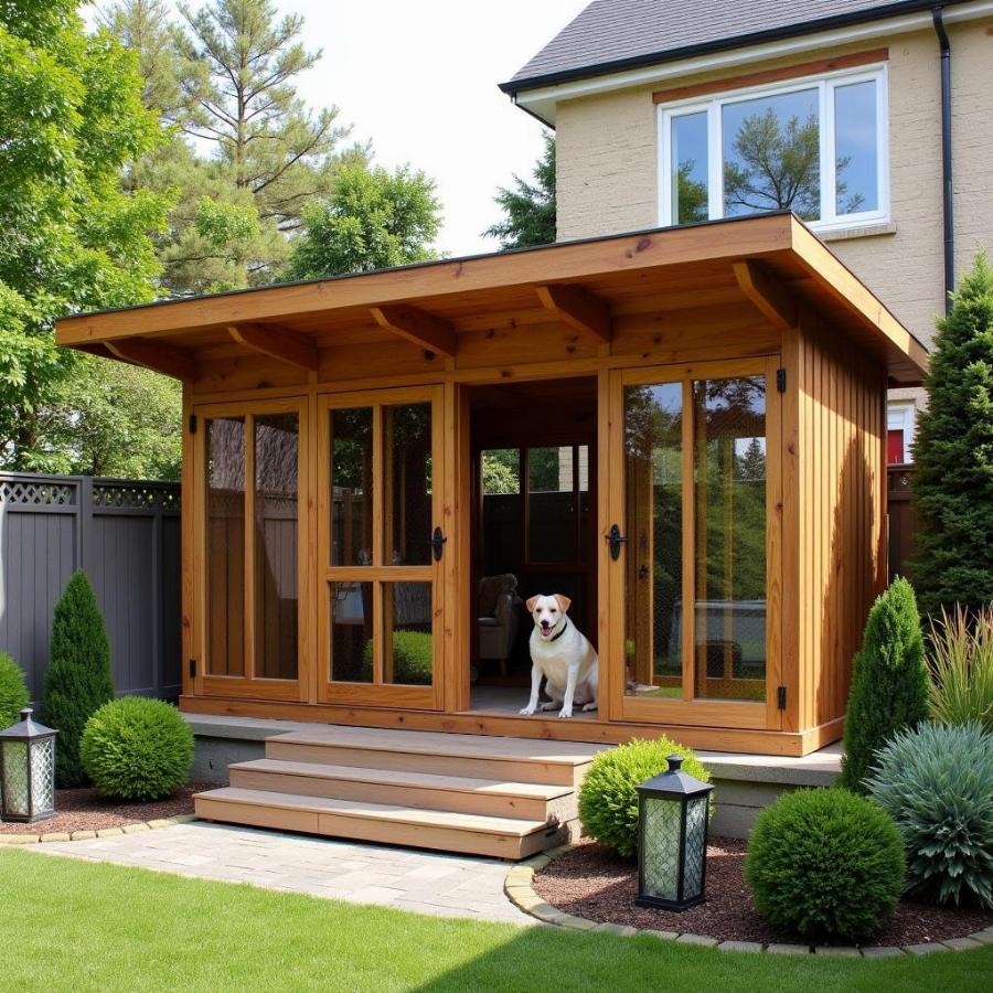 Aesthetic Wooden Dog Run Roof