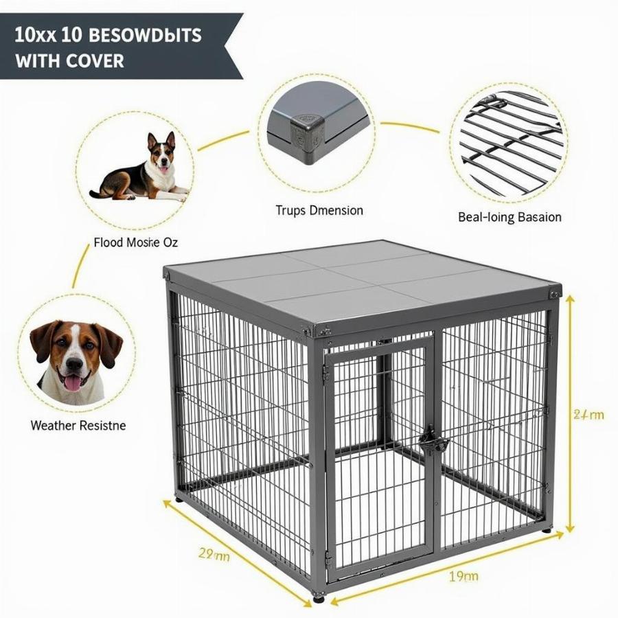 Durable Metal Dog Kennel 10x10