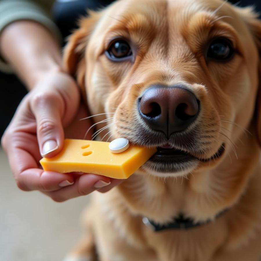 Administering Incurin Tablet to a Dog