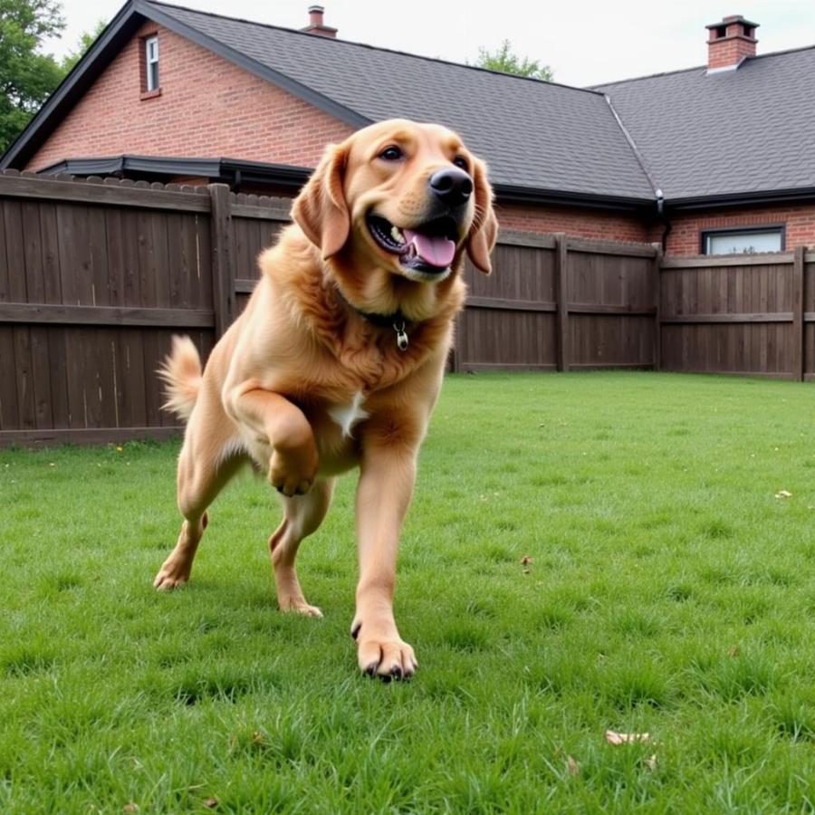 Alabai in Fenced Yard