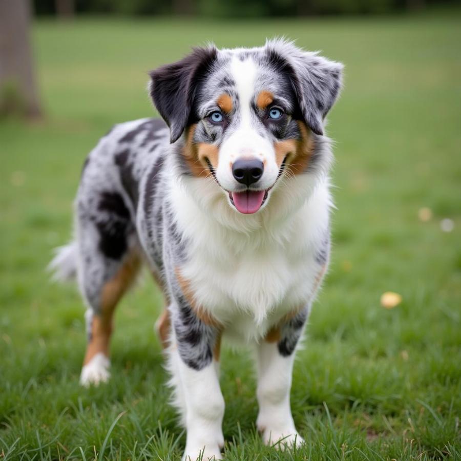 Australian Shepherd Blue Merle with Blue Eyes