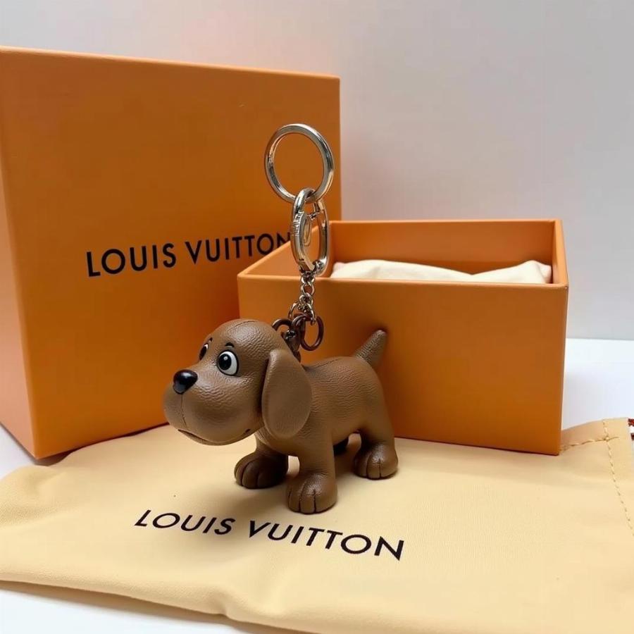 Authentic Louis Vuitton Dog Keychain Packaging