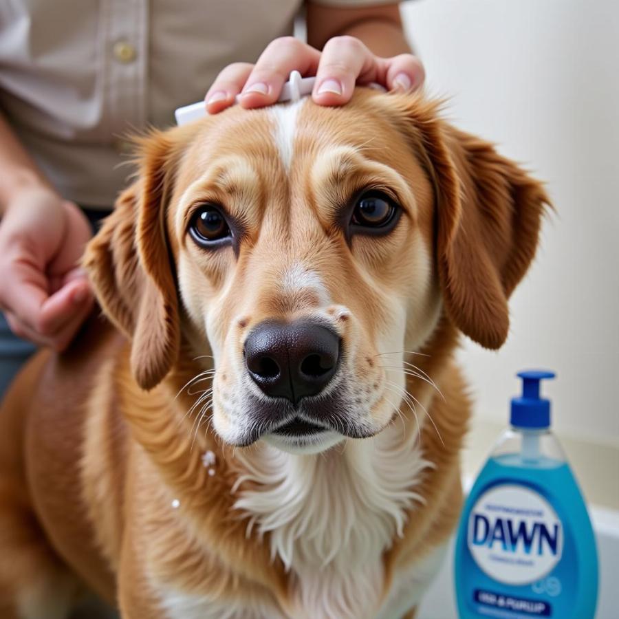 Bathing a Dog with Dawn Dish Soap