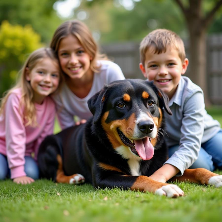 Happy Family with their Bernsky