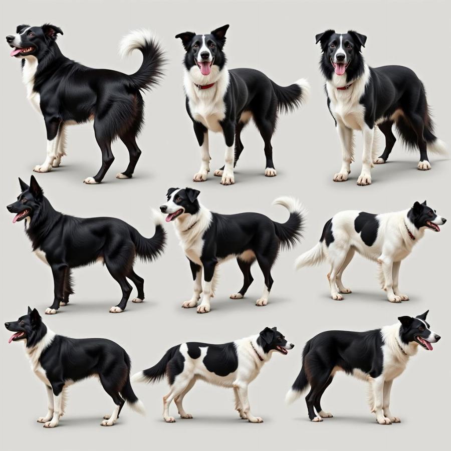 Black and White Border Collie Coat Variations