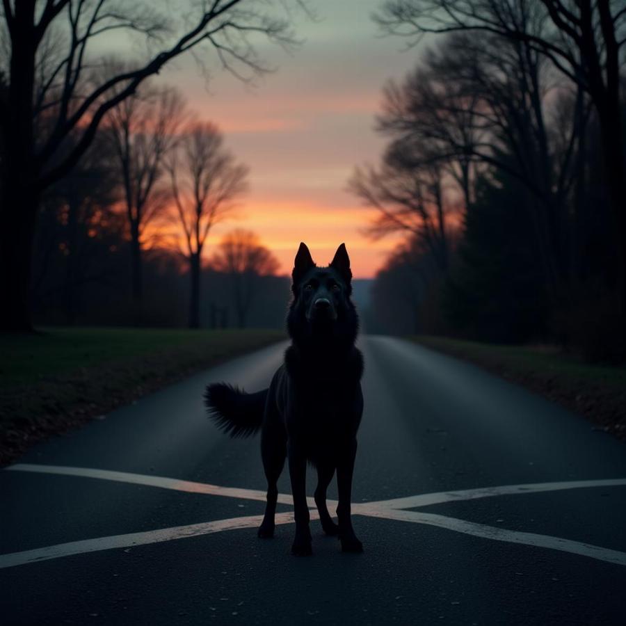 Black Dog at a Crossroads