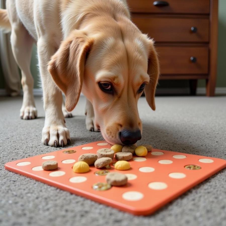 Blind Dog Engaging in a Scent Game