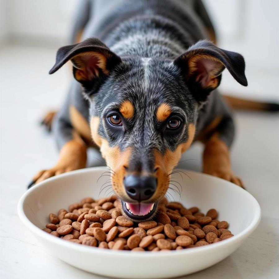 Blue Heeler Enjoying a Meal