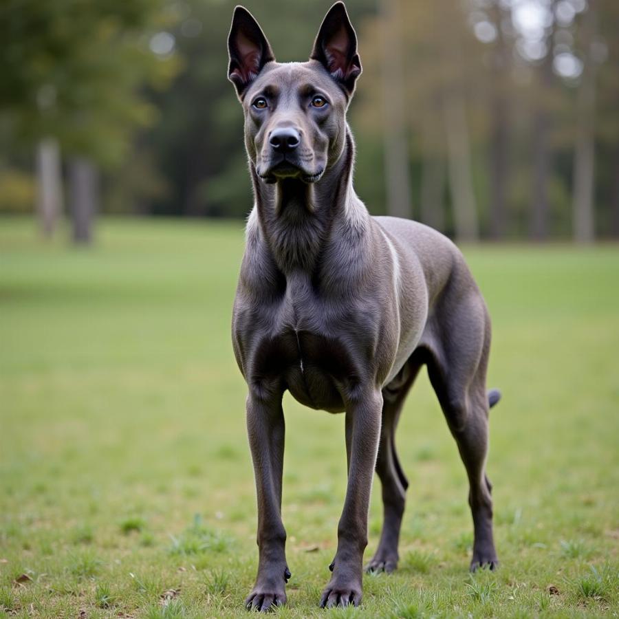 Blue Malinois Dog Standing Proudly