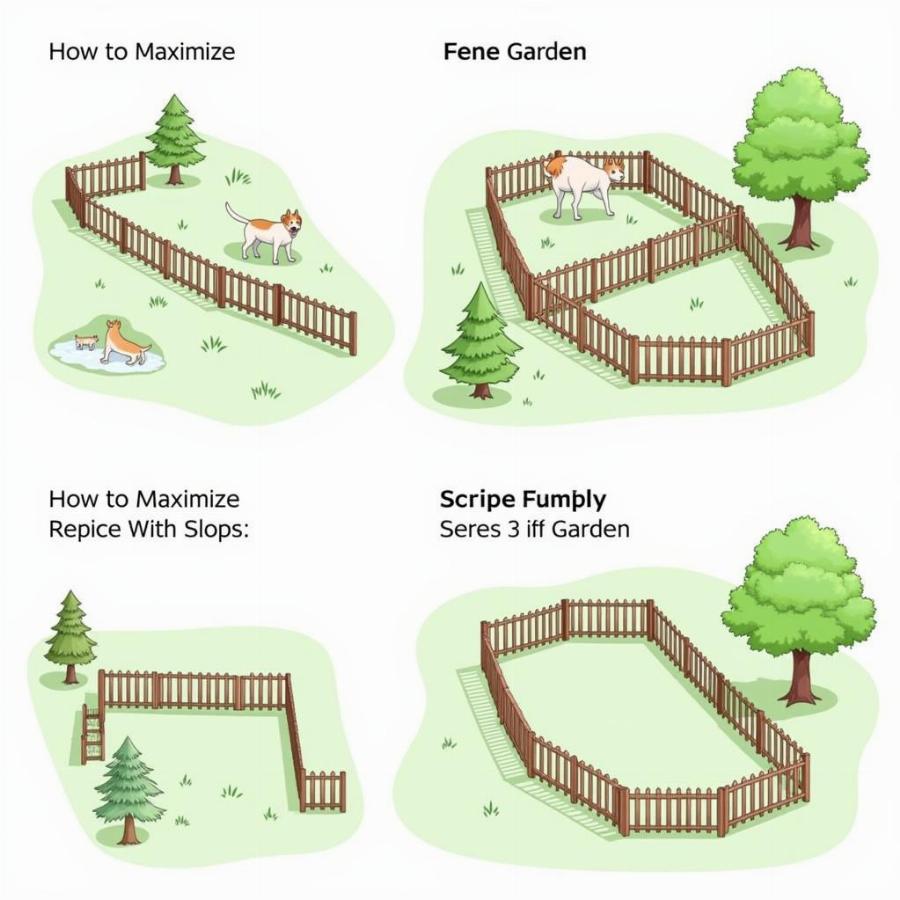 Fence layout in the garden