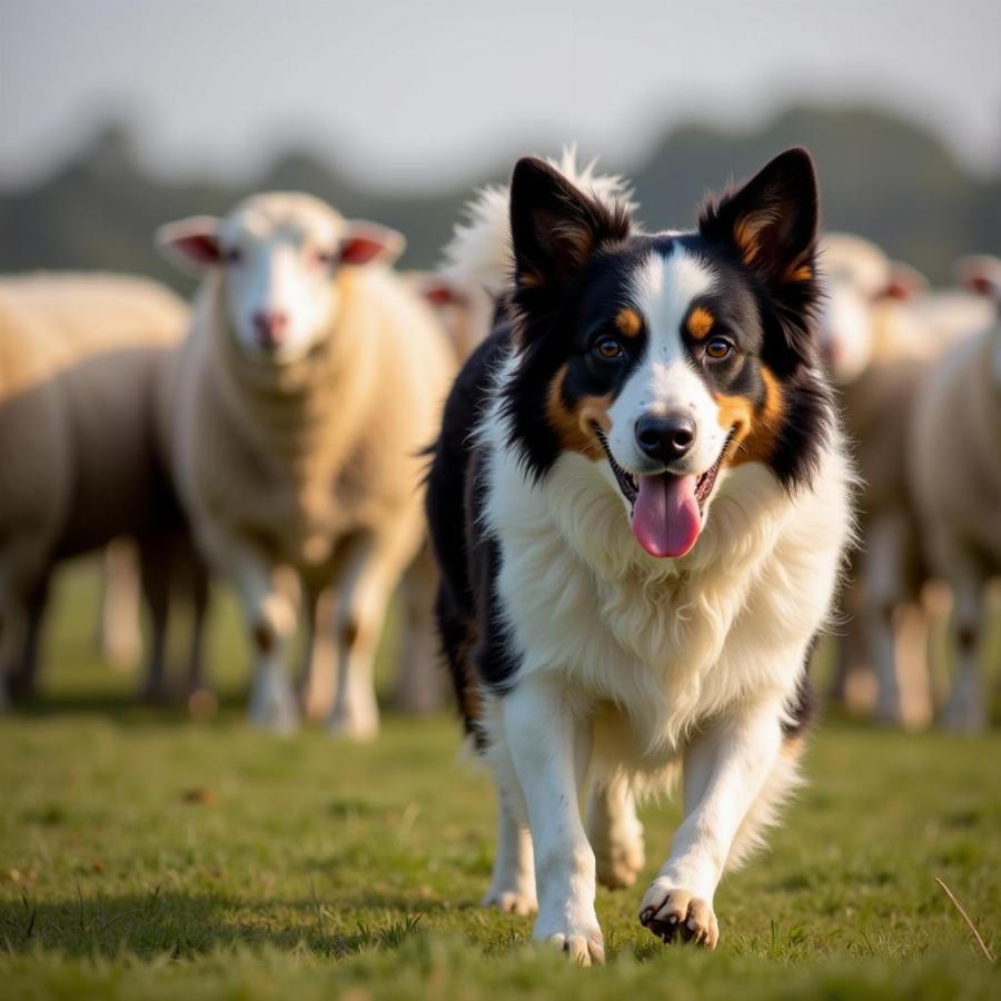 Border Collie Herding Sheep - A testament to their intelligence and trainability