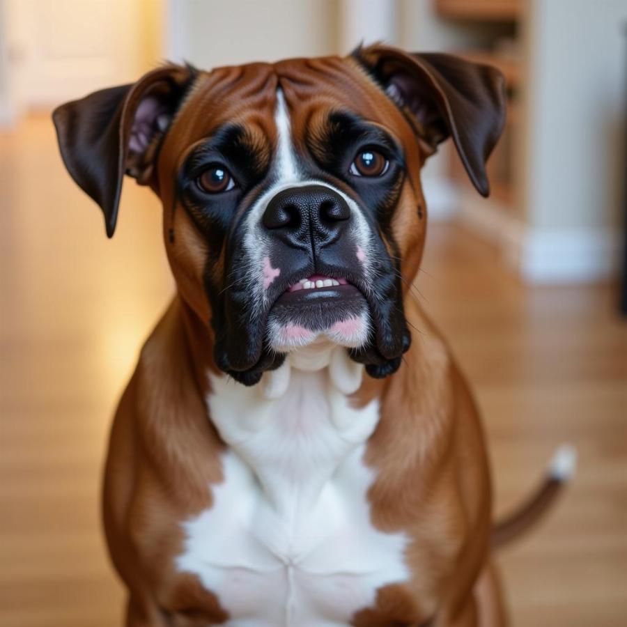 Boxer Dog in a Derpy Moment