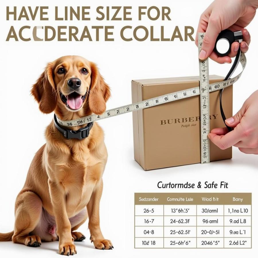 Burberry dog collar sizing guide