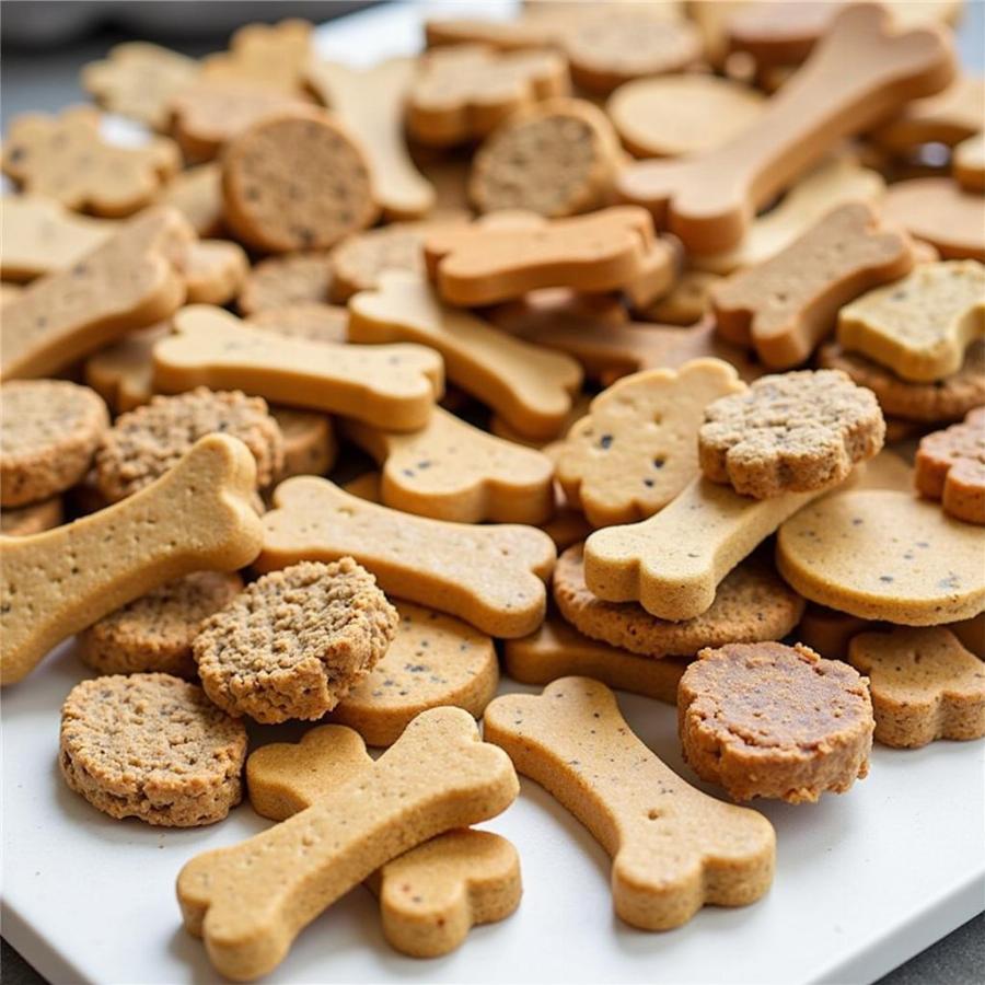 A variety of healthy dog treats.