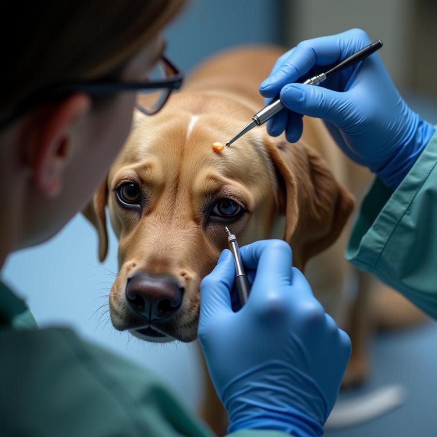 Cataract Surgery Being Performed on a Dog