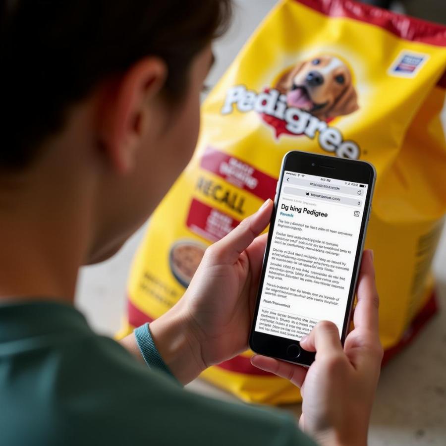 Checking Pedigree Dog Food Label for Recall Information