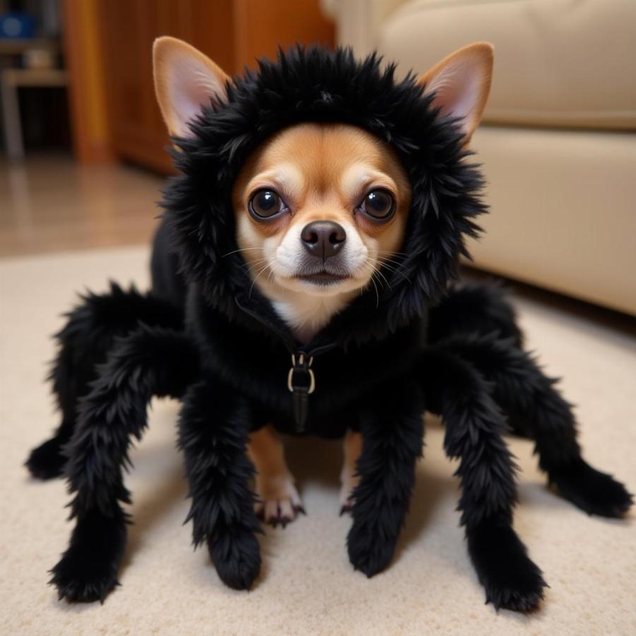 Chihuahua in a Spider Costume