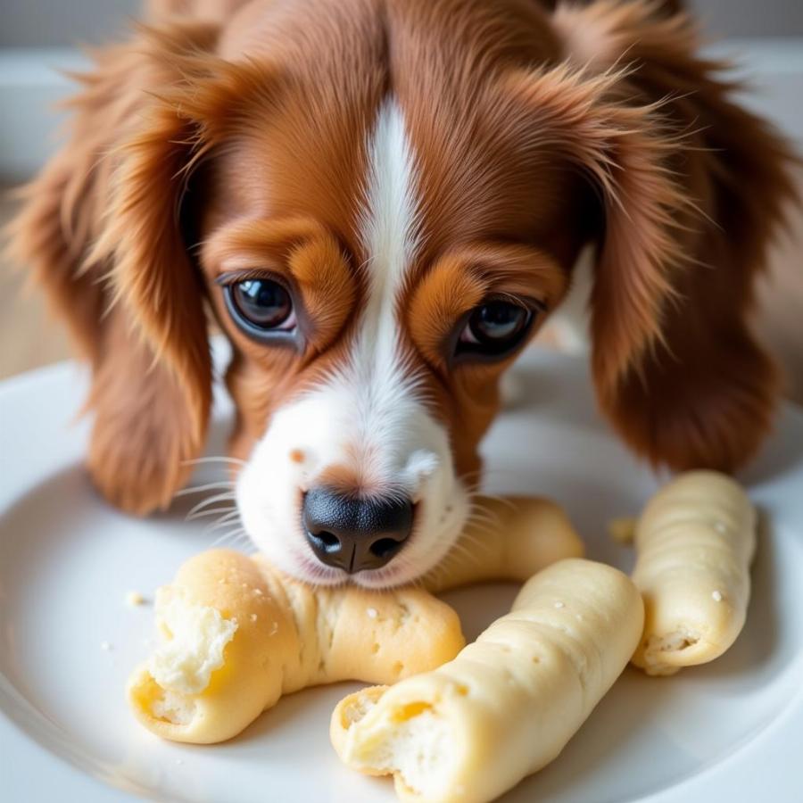 Dog Eating Bread