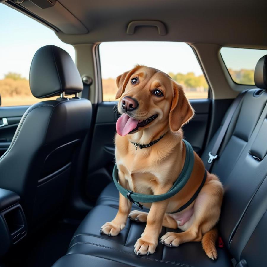 Dog sitting in a car