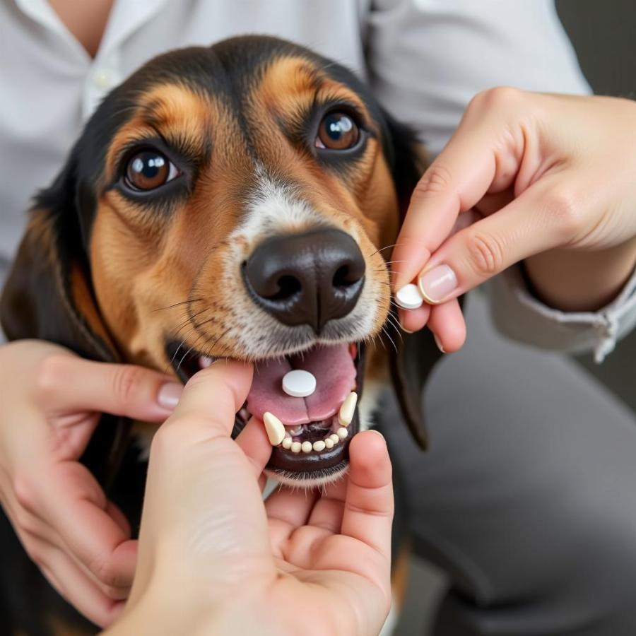 Administering Soloxine to a dog